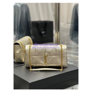 Replica YSL Saint Laurent Jamie Medium Chain Bag "Carré Rive Gauche" In Lambskin 515821 Metallic Gold