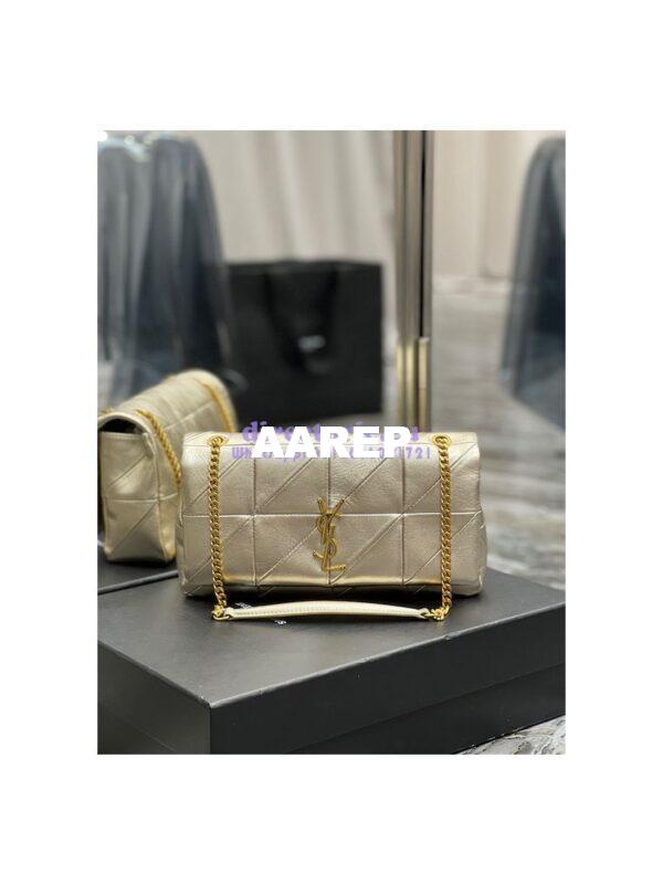 Replica YSL Saint Laurent Jamie Medium Chain Bag "Carré Rive Gauche" In Lambskin 515821 Metallic Gold 3