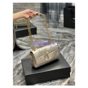 Replica YSL Saint Laurent Jamie Medium Chain Bag "Carré Rive Gauche" In Lambskin 515821 Metallic Gold 2