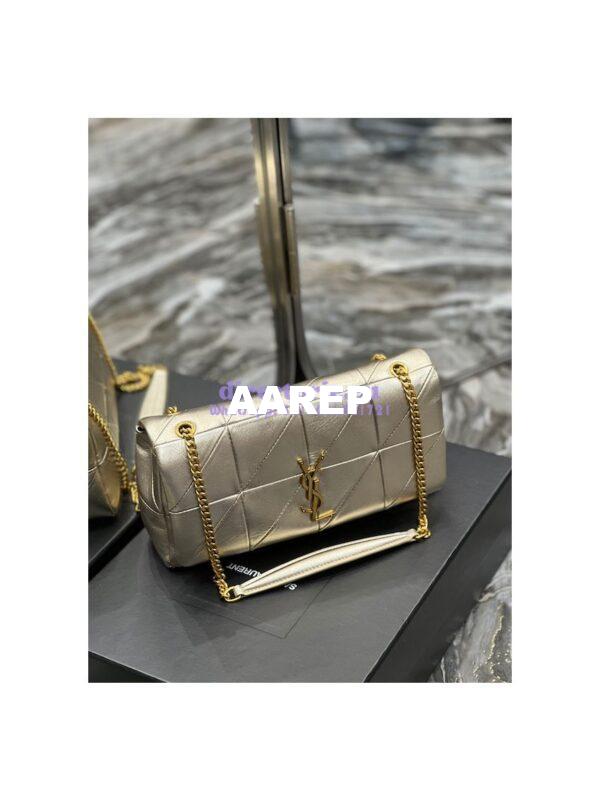 Replica YSL Saint Laurent Jamie Medium Chain Bag "Carré Rive Gauche" In Lambskin 515821 Metallic Gold 5