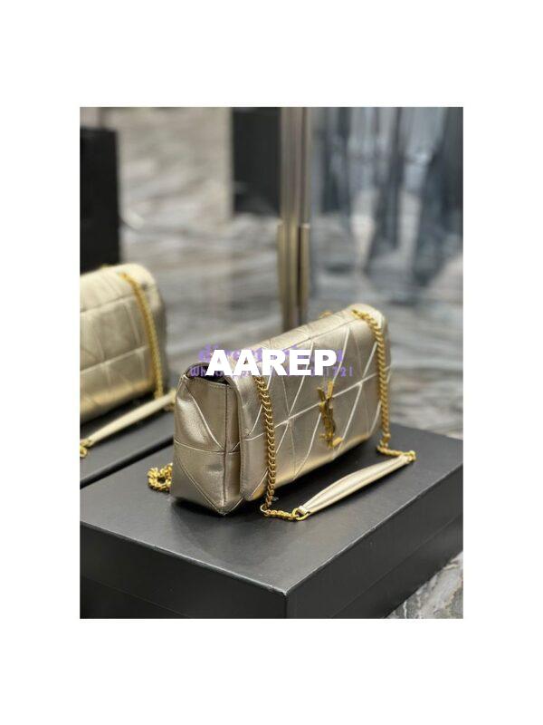 Replica YSL Saint Laurent Jamie Medium Chain Bag "Carré Rive Gauche" In Lambskin 515821 Metallic Gold 7