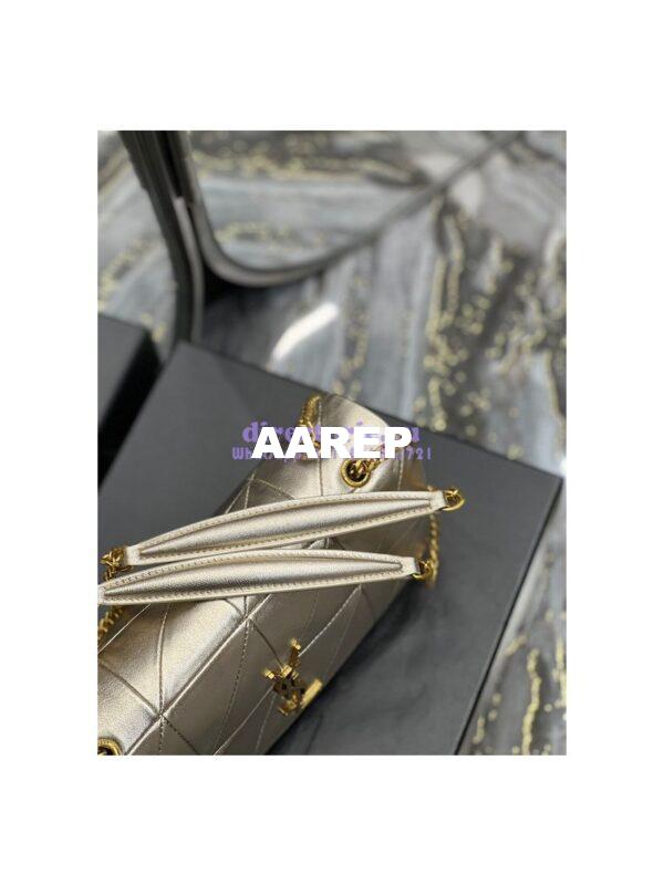 Replica YSL Saint Laurent Jamie Medium Chain Bag "Carré Rive Gauche" In Lambskin 515821 Metallic Gold 8