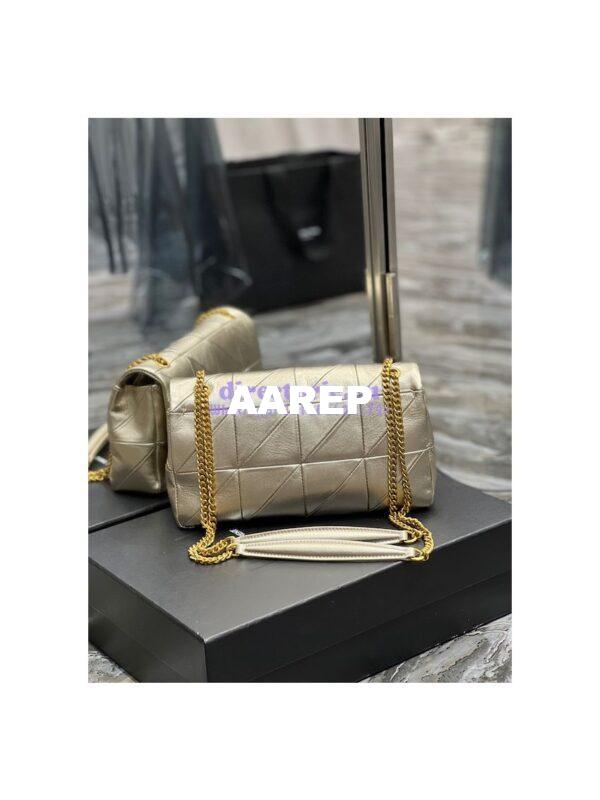 Replica YSL Saint Laurent Jamie Medium Chain Bag "Carré Rive Gauche" In Lambskin 515821 Metallic Gold 9
