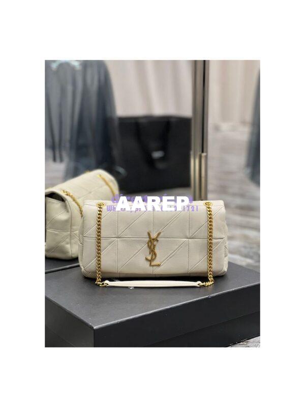 Replica YSL Saint Laurent Jamie Medium Chain Bag "Carré Rive Gauche" In Lambskin 515821 Blanc 3