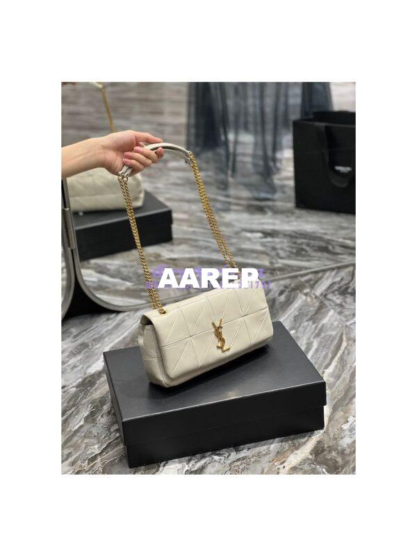 Replica YSL Saint Laurent Jamie Medium Chain Bag "Carré Rive Gauche" In Lambskin 515821 Blanc 4
