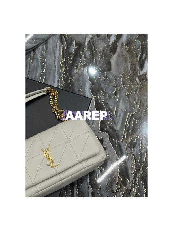 Replica YSL Saint Laurent Jamie Medium Chain Bag "Carré Rive Gauche" In Lambskin 515821 Blanc 6