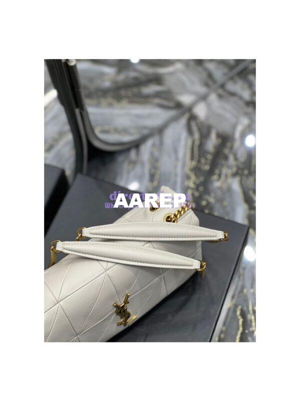 Replica YSL Saint Laurent Jamie Medium Chain Bag "Carré Rive Gauche" In Lambskin 515821 Blanc 7