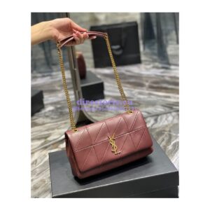 Replica YSL Saint Laurent Jamie Medium Chain Bag "Carré Rive Gauche" In Lambskin 515821 Wine