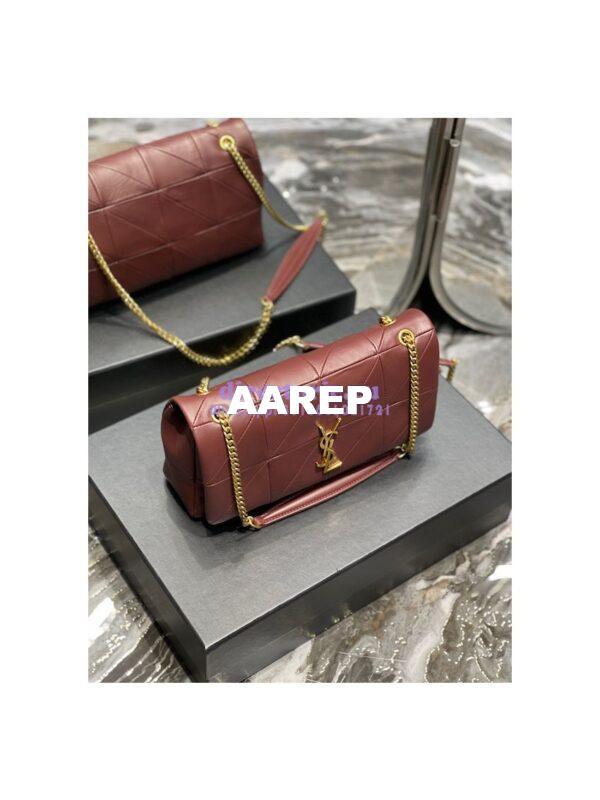 Replica YSL Saint Laurent Jamie Medium Chain Bag "Carré Rive Gauche" In Lambskin 515821 Wine 4