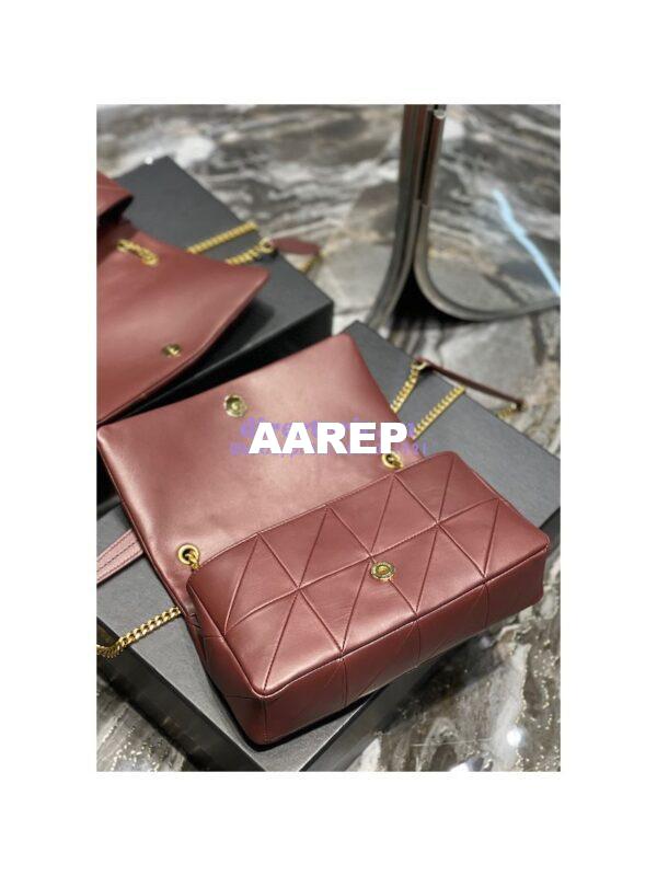 Replica YSL Saint Laurent Jamie Medium Chain Bag "Carré Rive Gauche" In Lambskin 515821 Wine 7