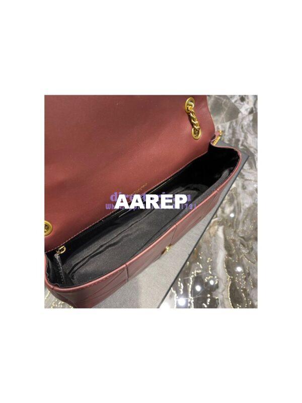 Replica YSL Saint Laurent Jamie Medium Chain Bag "Carré Rive Gauche" In Lambskin 515821 Wine 8