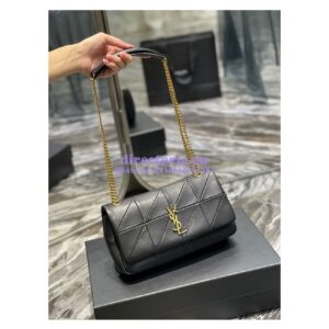 Replica YSL Saint Laurent Jamie Medium Chain Bag "Carré Rive Gauche" In Lambskin 515821 Black