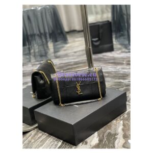 Replica YSL Saint Laurent Jamie Medium Chain Bag "Carré Rive Gauche" In Lambskin 515821 Black 2