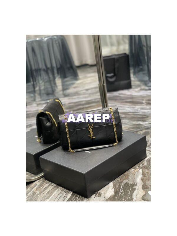 Replica YSL Saint Laurent Jamie Medium Chain Bag "Carré Rive Gauche" In Lambskin 515821 Black 4