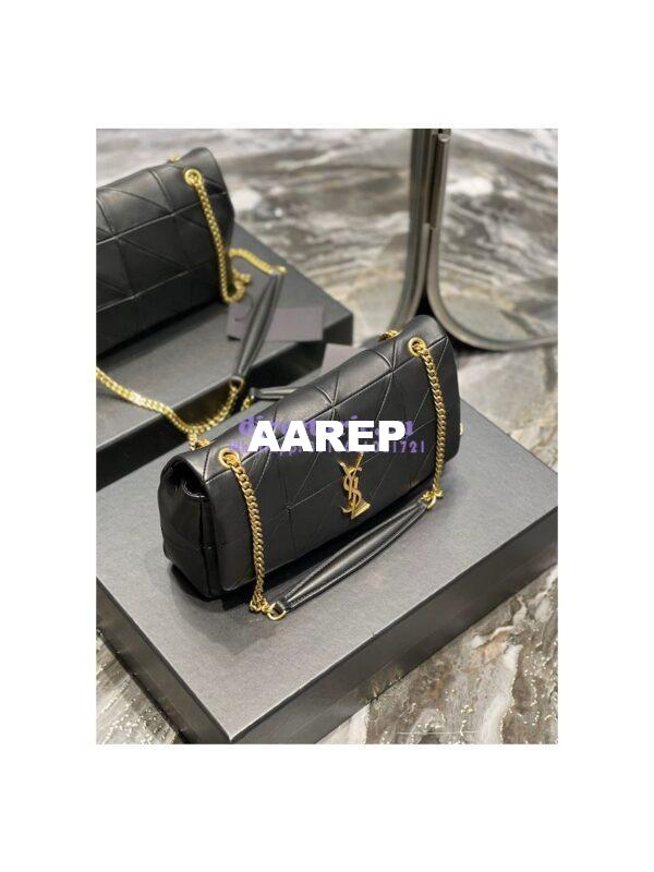 Replica YSL Saint Laurent Jamie Medium Chain Bag "Carré Rive Gauche" In Lambskin 515821 Black 6