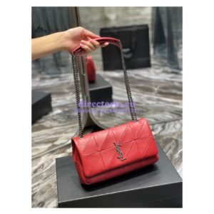 Replica YSL Saint Laurent Jamie Medium Chain Bag "Carré Rive Gauche" In Lambskin 515821 Red