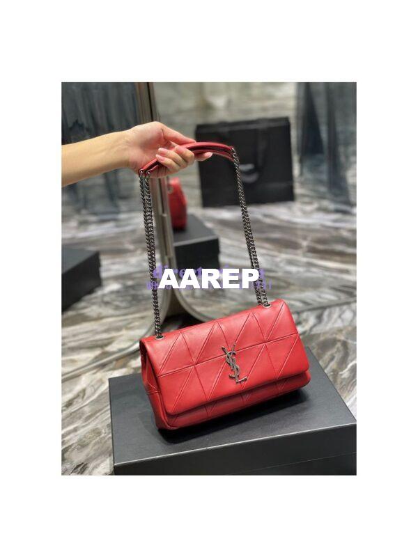 Replica YSL Saint Laurent Jamie Medium Chain Bag "Carré Rive Gauche" In Lambskin 515821 Red 3