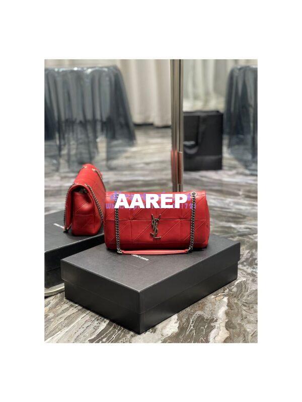 Replica YSL Saint Laurent Jamie Medium Chain Bag "Carré Rive Gauche" In Lambskin 515821 Red 4