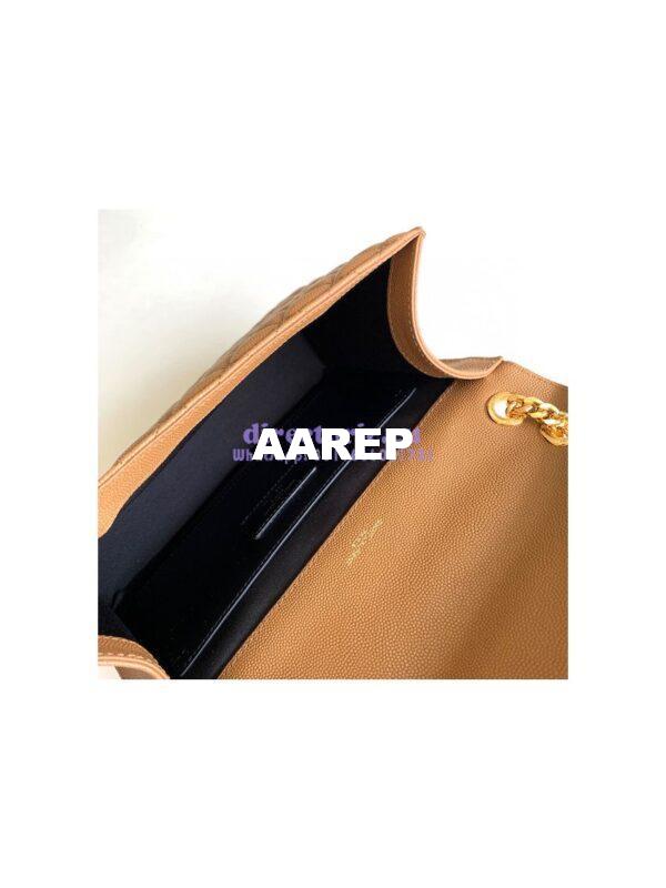 Replica YSL Saint Laurent Medium Envelope Bag In Mix Matelassé Grain De Poudre Embossed Leather 487206 Dark Natural 7