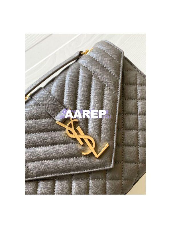 Replica YSL Saint Laurent Medium Envelope Bag In Mix Matelassé Grain De Poudre Embossed Leather 487206 Fog 3
