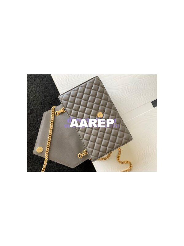 Replica YSL Saint Laurent Medium Envelope Bag In Mix Matelassé Grain De Poudre Embossed Leather 487206 Fog 6