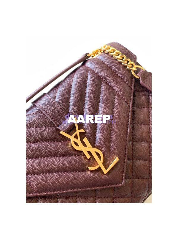 Replica YSL Saint Laurent Medium Envelope Bag In Mix Matelassé Grain De Poudre Embossed Leather 487206 Wine Red 4