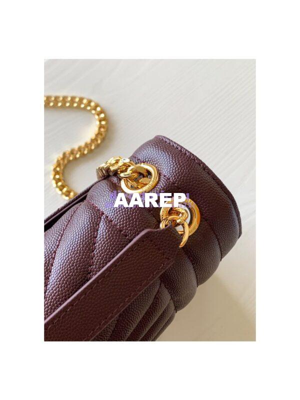 Replica YSL Saint Laurent Medium Envelope Bag In Mix Matelassé Grain De Poudre Embossed Leather 487206 Wine Red 5