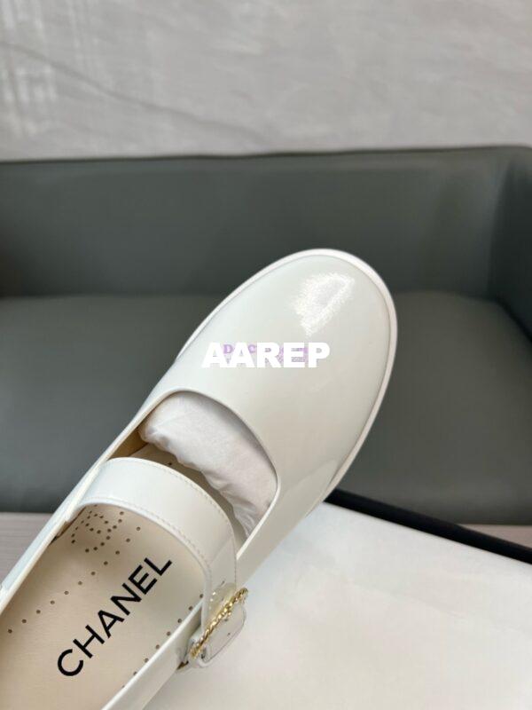 Replica Chanel 23B Luxe Mary Jane Ballet Shoes in Patent Leather G45146 White 10