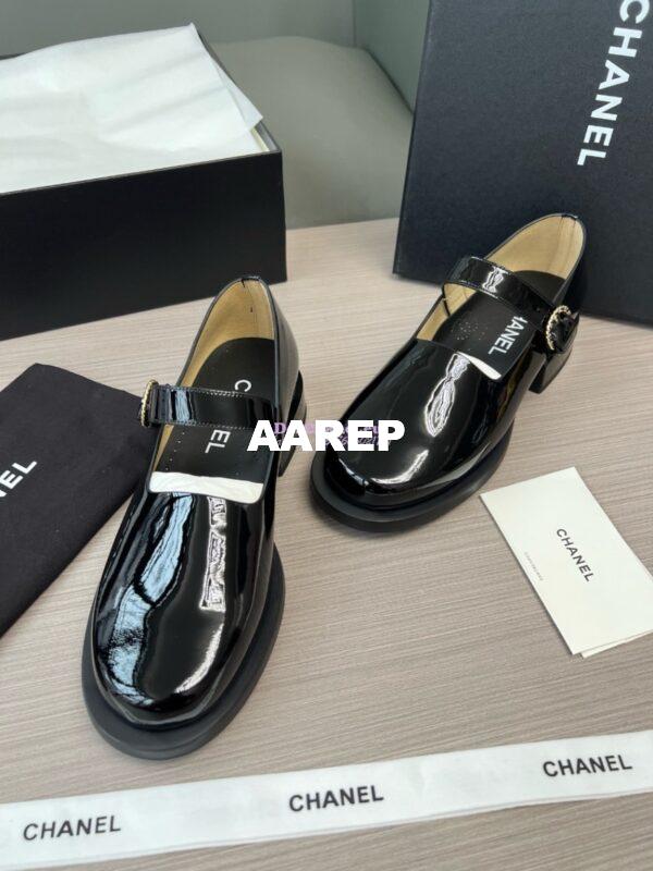 Replica Chanel 23B Luxe Mary Jane Ballet Shoes in Patent Leather G45146 Black 7