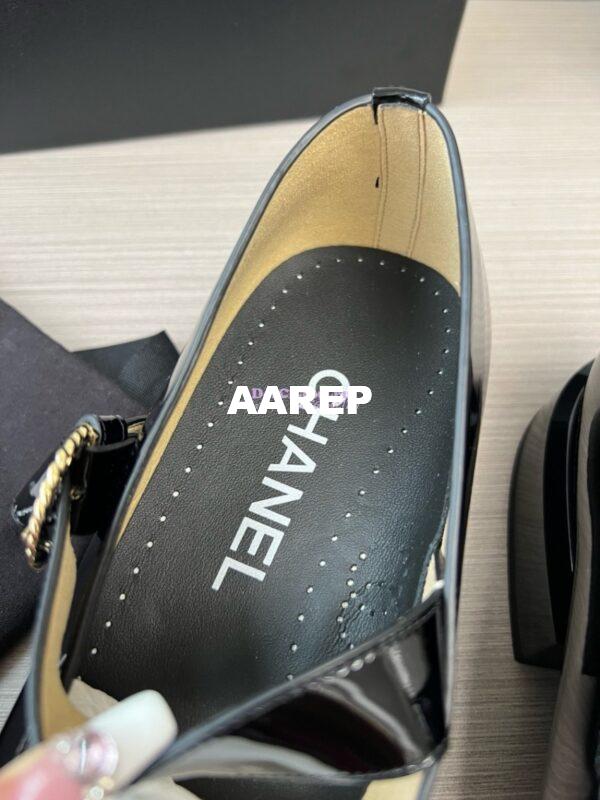 Replica Chanel 23B Luxe Mary Jane Ballet Shoes in Patent Leather G45146 Black 8
