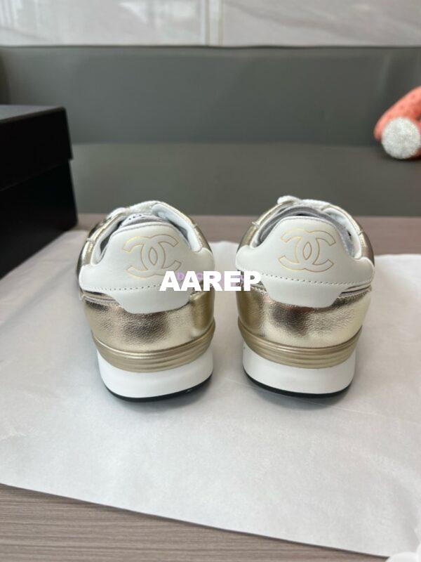 Replica Chanel 24P Sneakers Calfskin & Suede Calfskin G40178 Metallic Gold 8