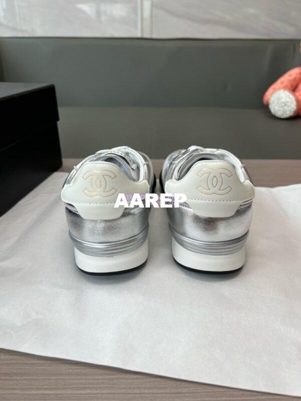Replica Chanel 24P Sneakers Calfskin & Suede Calfskin G40178 Metallic Silver 9