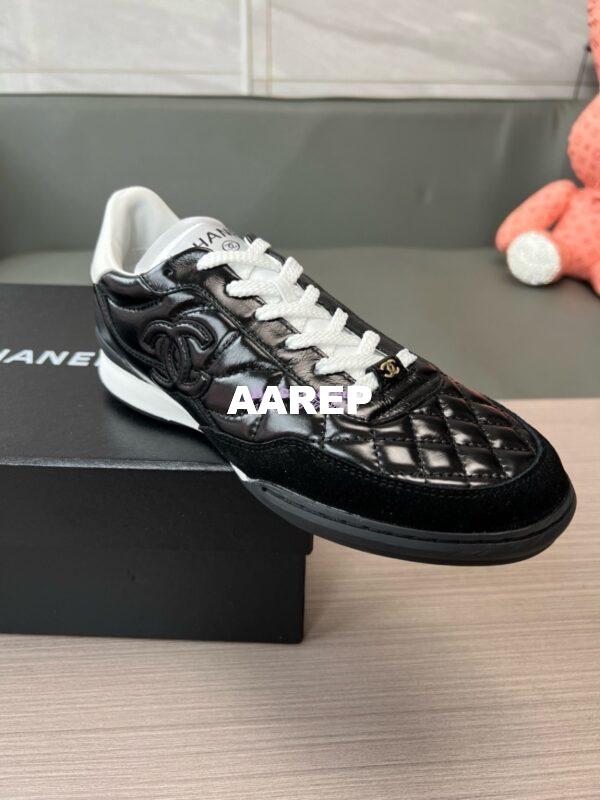 Replica Chanel 24P Sneakers Calfskin & Suede Calfskin G40178 Black 6