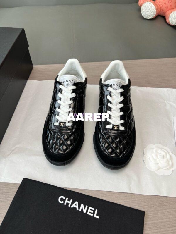 Replica Chanel 24P Sneakers Calfskin & Suede Calfskin G40178 Black 7