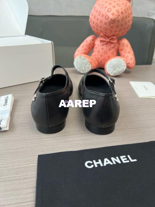 Replica Chanel 24SS Mary Janes Mules Lambskin and Grossgrain Ballet Flats G45484 Black 10