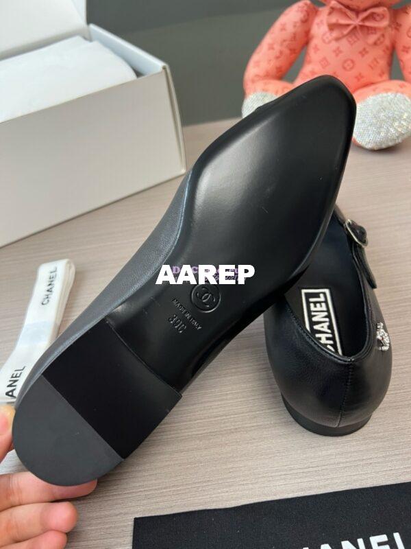 Replica Chanel 24SS Mary Janes Mules Lambskin and Grossgrain Ballet Flats G45484 Black 11