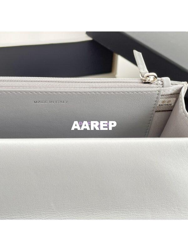 Replica Chanel 19 Wallet On Chain WOC AP0957 Grey Silver hardware 11