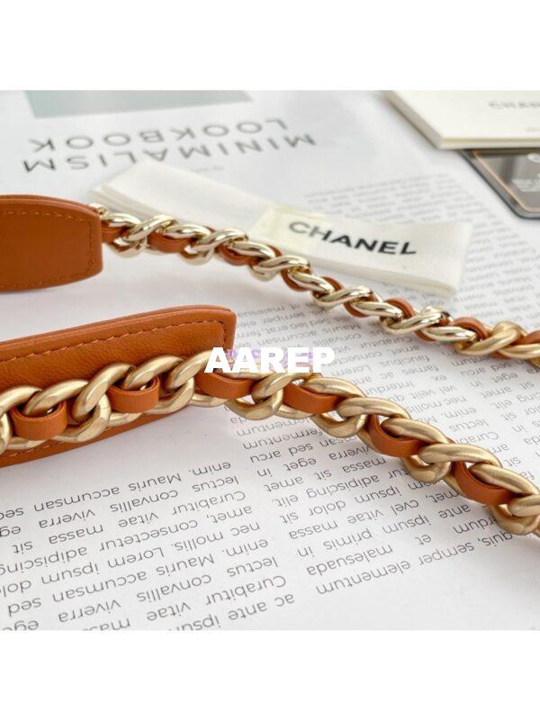 Replica Chanel 19 Wallet On Chain WOC AP0957 Orange Silver hardware 6