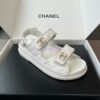 Replica Chanel Luxe CC Button Caviar Sandals G35927 Black