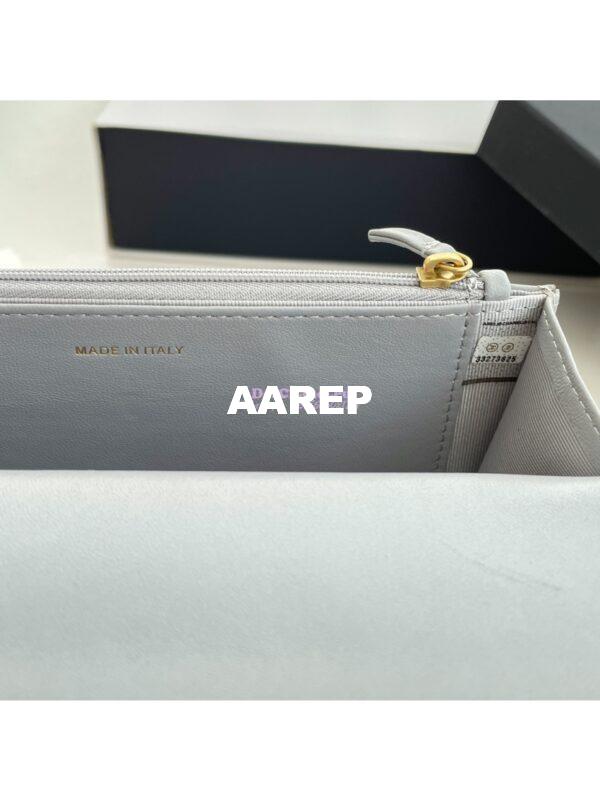Replica Chanel 19 Wallet On Chain WOC AP0957 Grey Gold hardware 7