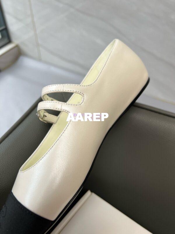 Replica Chanel High-End 24SS Mary Janes Lambskin & Grosgrain G45697 White 16