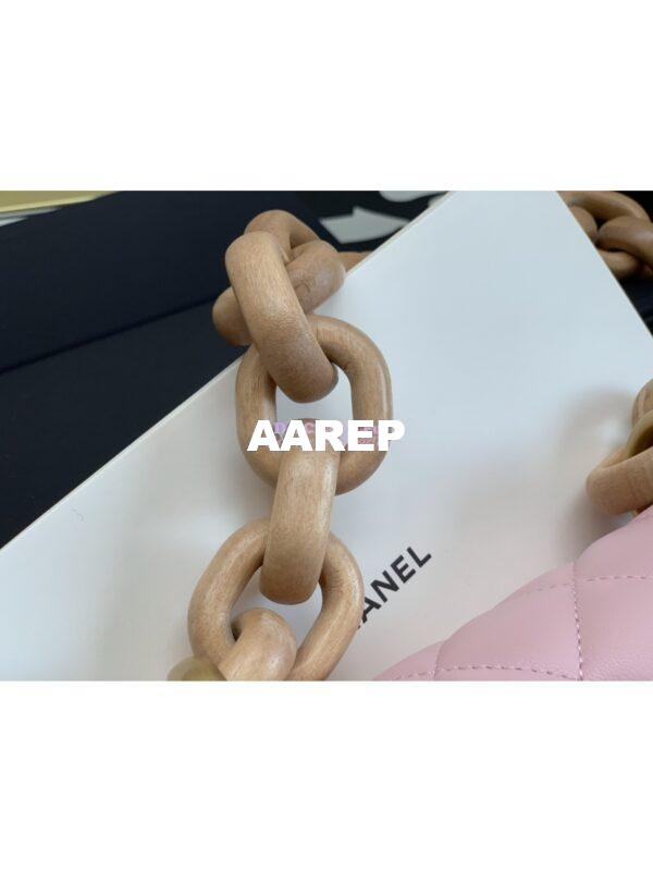 Replica Chanel Mini Flap Bag in Lambskin Wenge Wood AS4165 Light Pink 7
