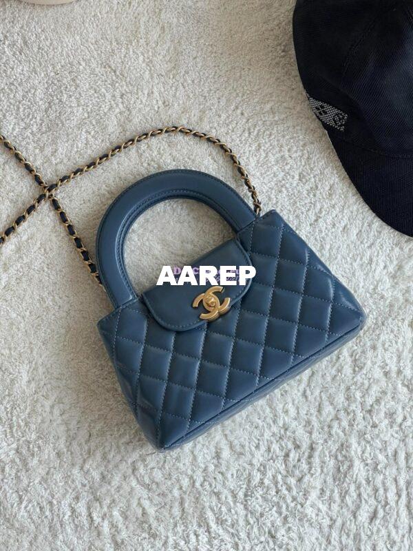 Replica Chanel Mini Shopping Bag Shiny Aged Calfskin AS4416 Denim 3