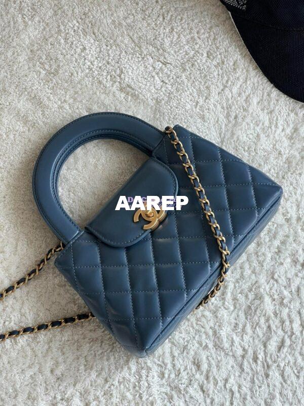 Replica Chanel Mini Shopping Bag Shiny Aged Calfskin AS4416 Denim 5