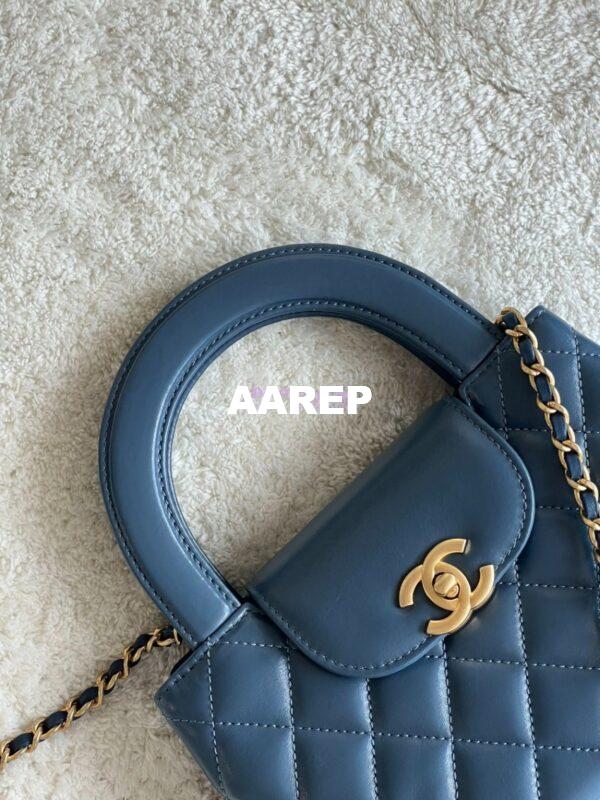 Replica Chanel Mini Shopping Bag Shiny Aged Calfskin AS4416 Denim 6