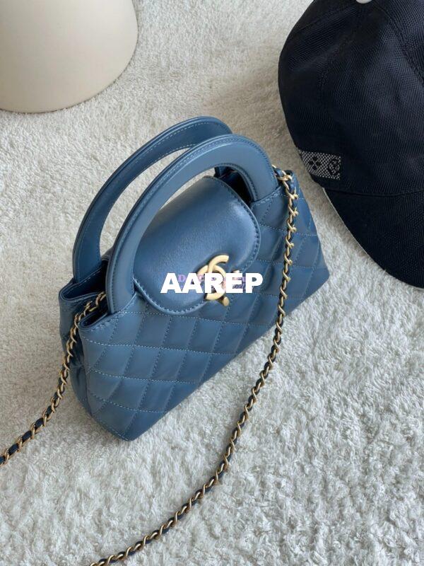 Replica Chanel Mini Shopping Bag Shiny Aged Calfskin AS4416 Denim 7