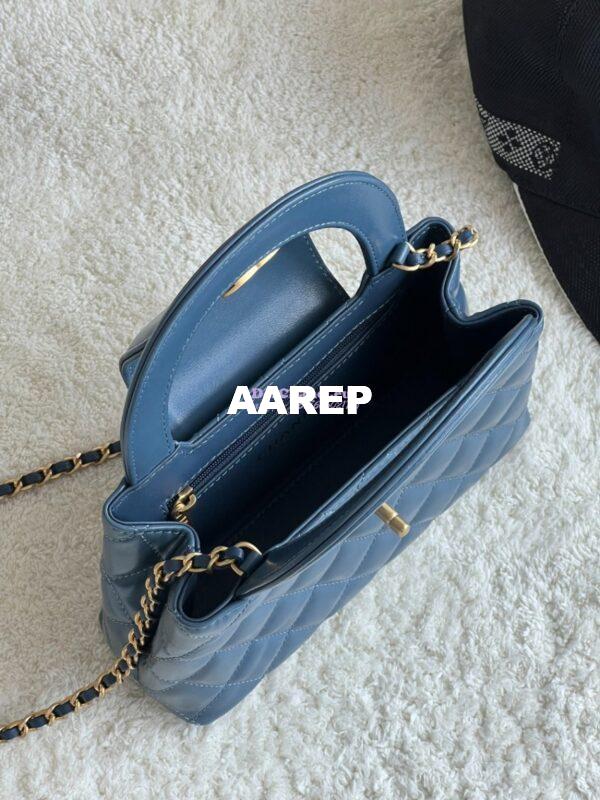 Replica Chanel Mini Shopping Bag Shiny Aged Calfskin AS4416 Denim 9
