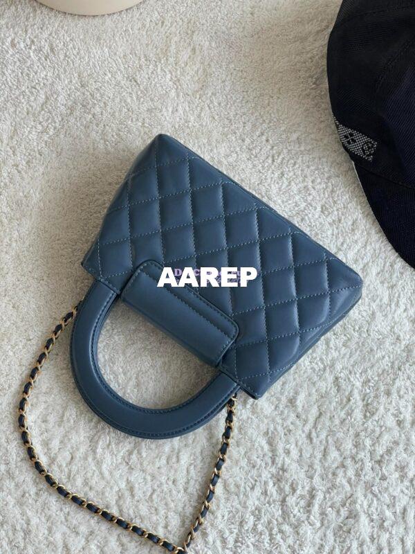 Replica Chanel Mini Shopping Bag Shiny Aged Calfskin AS4416 Denim 10