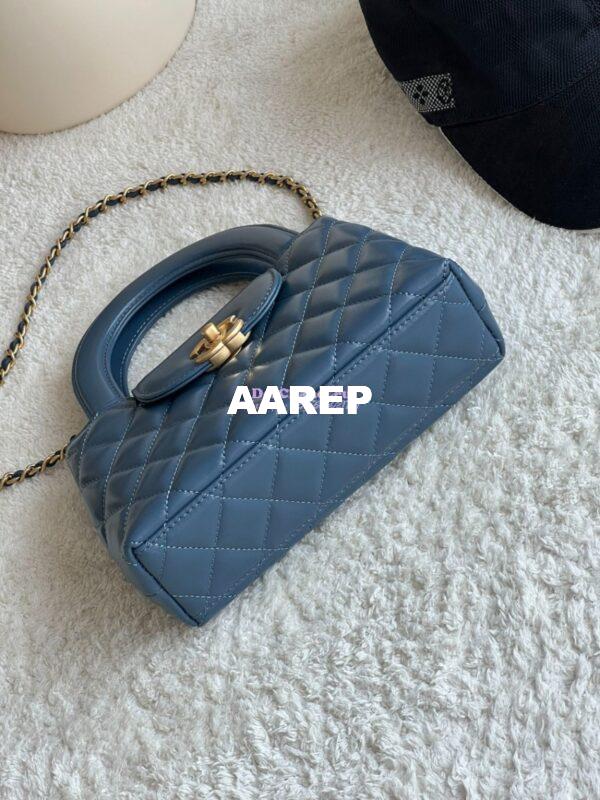 Replica Chanel Mini Shopping Bag Shiny Aged Calfskin AS4416 Denim 11