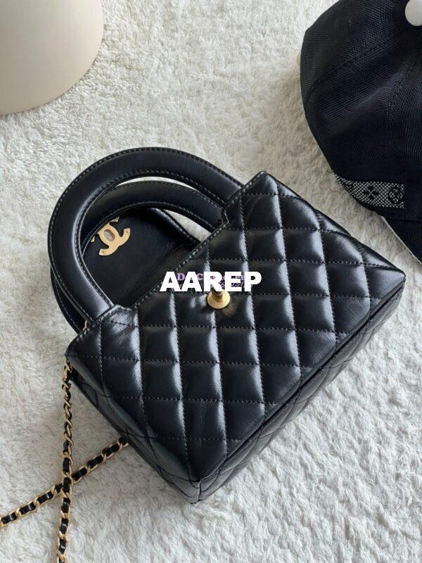 Replica Chanel Mini Shopping Bag Shiny Agen Calfskin AS4416 Black 4